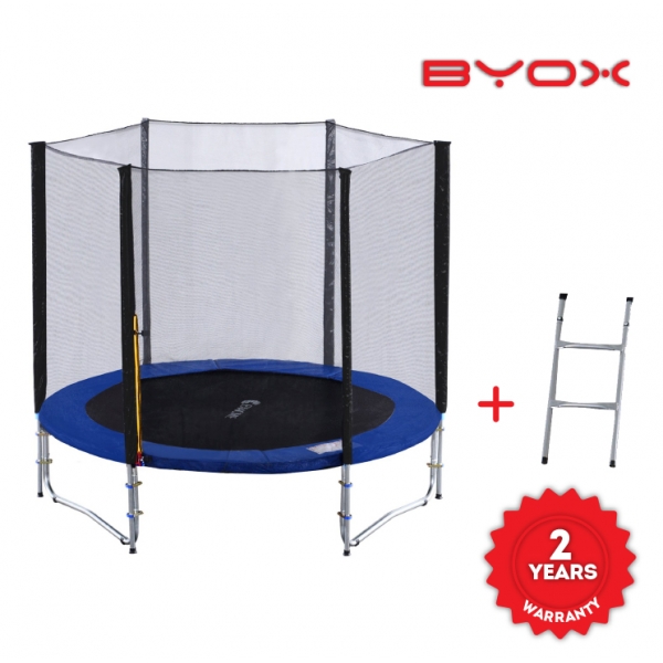Продукт Byox 8FT - Батут с мрежа и стълба - 244 см + подарък топки за игра 100 бр. - 0 - BG Hlapeta